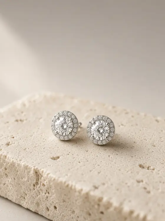 Aretes de botón, imagen ilustrativa